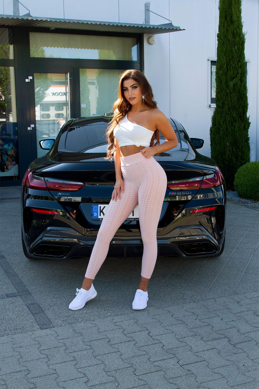 Seksowne legginsy z wysokim stanem