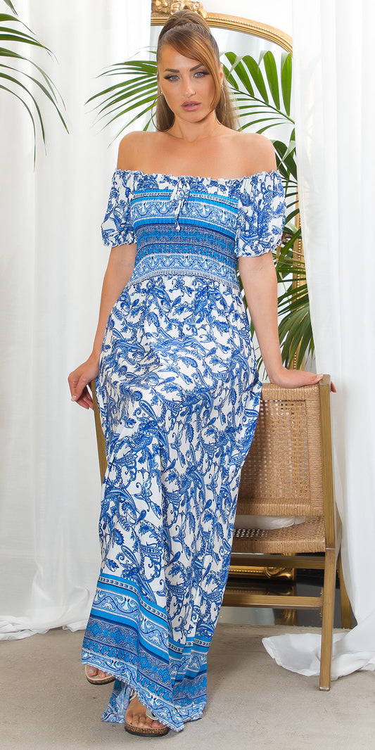 Seksowna sukienka Maxidress z nadrukiem na ramiączkach Musthave