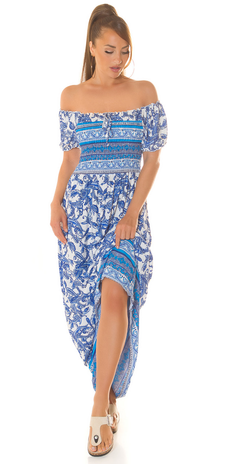 Seksowna sukienka Maxidress z nadrukiem na ramiączkach Musthave