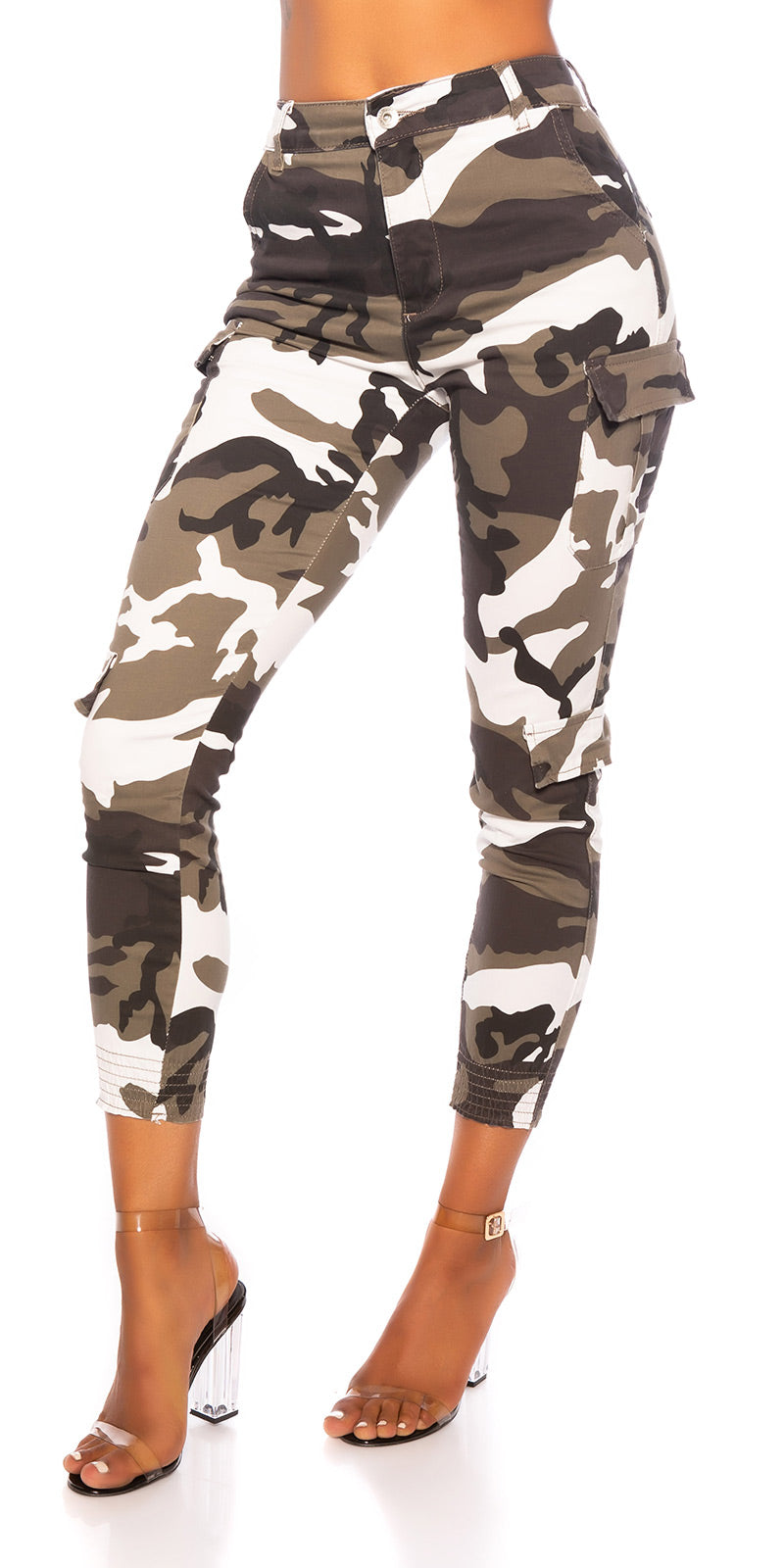 Seksowne spodnie cargo w stylu militarnym