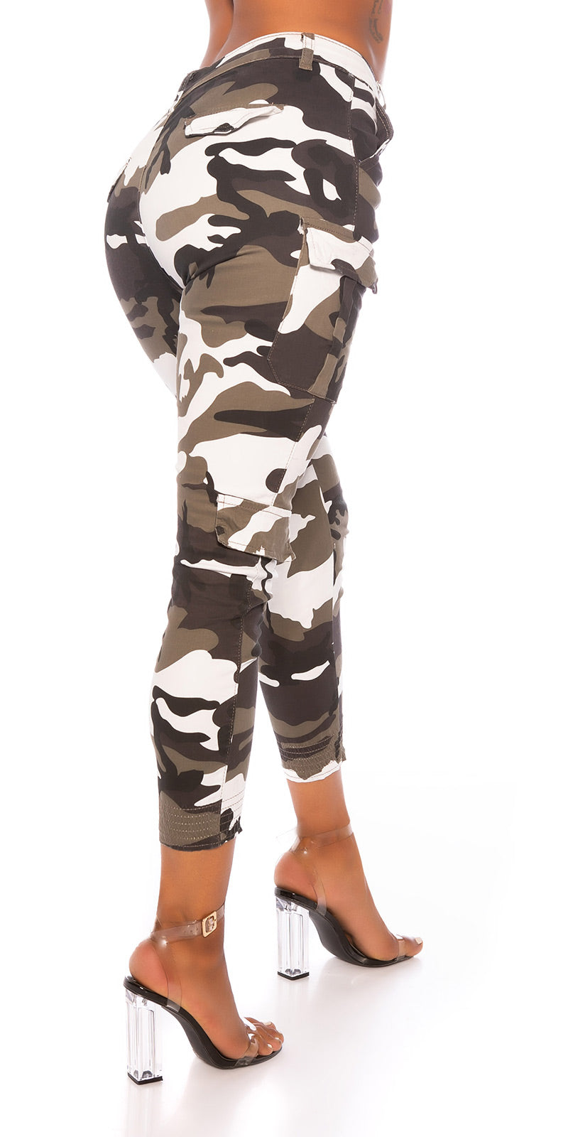 Seksowne spodnie cargo w stylu militarnym