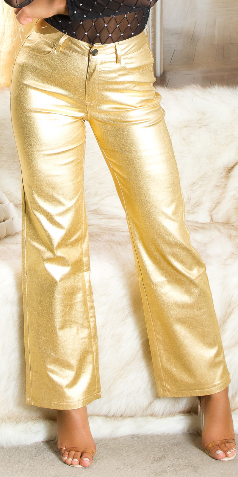 Seksowne spodnie Bootcut z wysokim stanem Musthave