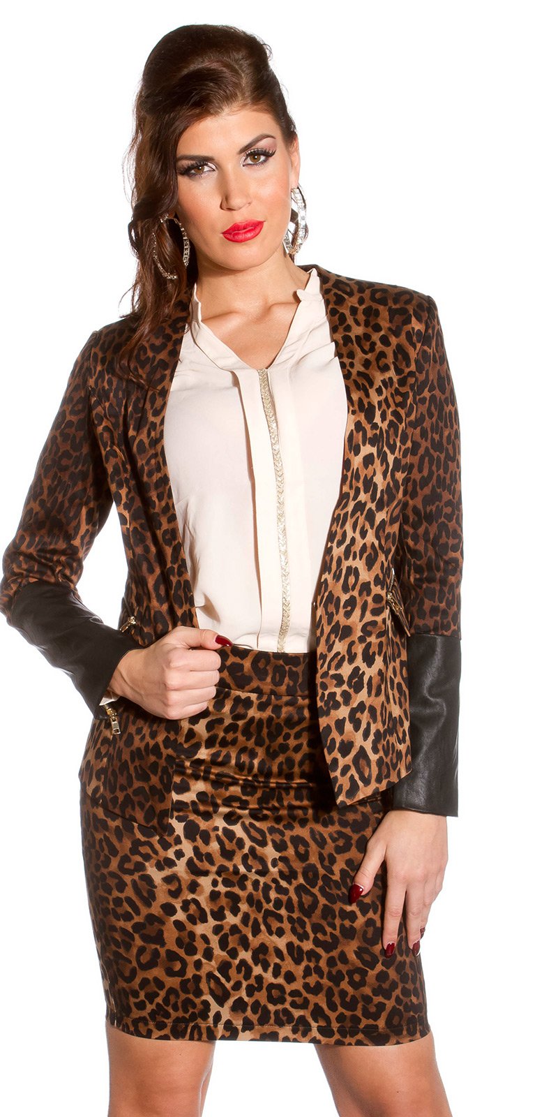 Seksowny blezer w zwierzęcy print