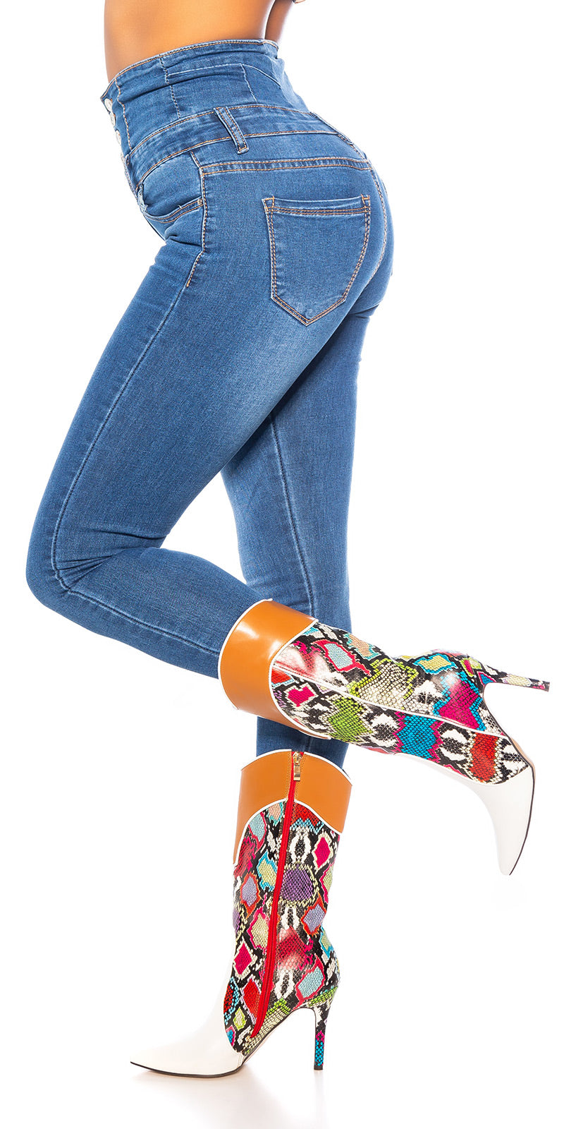 Seksowne jeansy skinny z super wysoką talią
