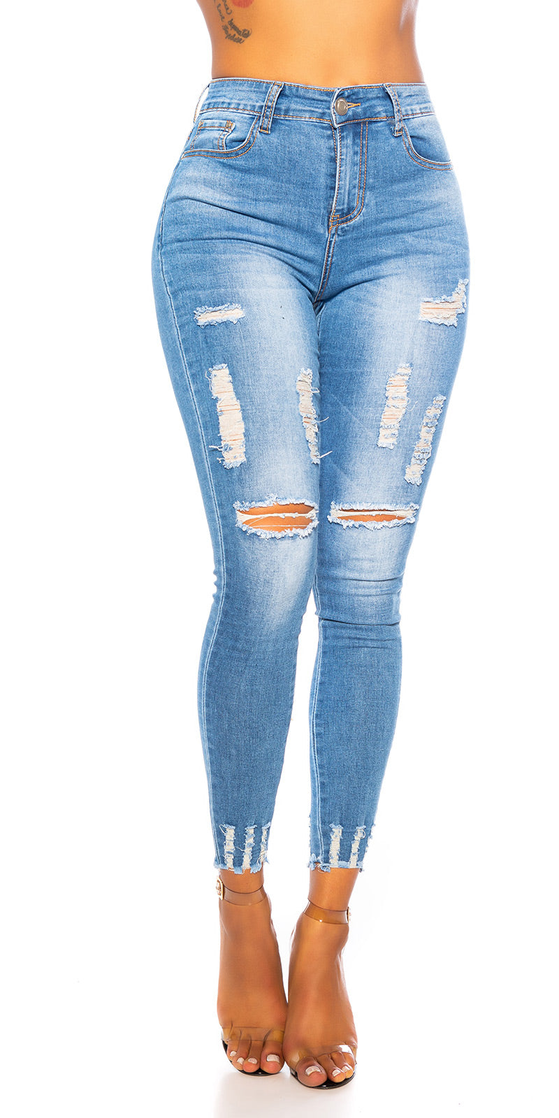 Sexy Skinny Highwaist Jeans Used-Look