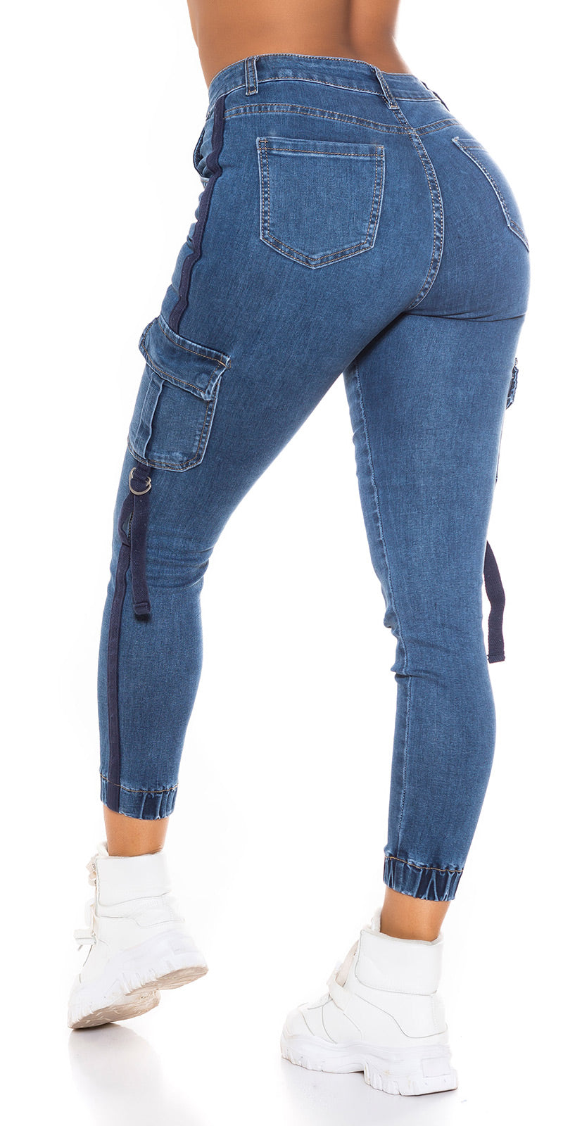 Modne jeansy Cargolook z wysokim stanem