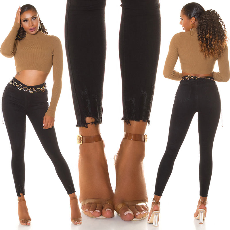 Soo Sexy! Czarne jeansy z wysokim stanem