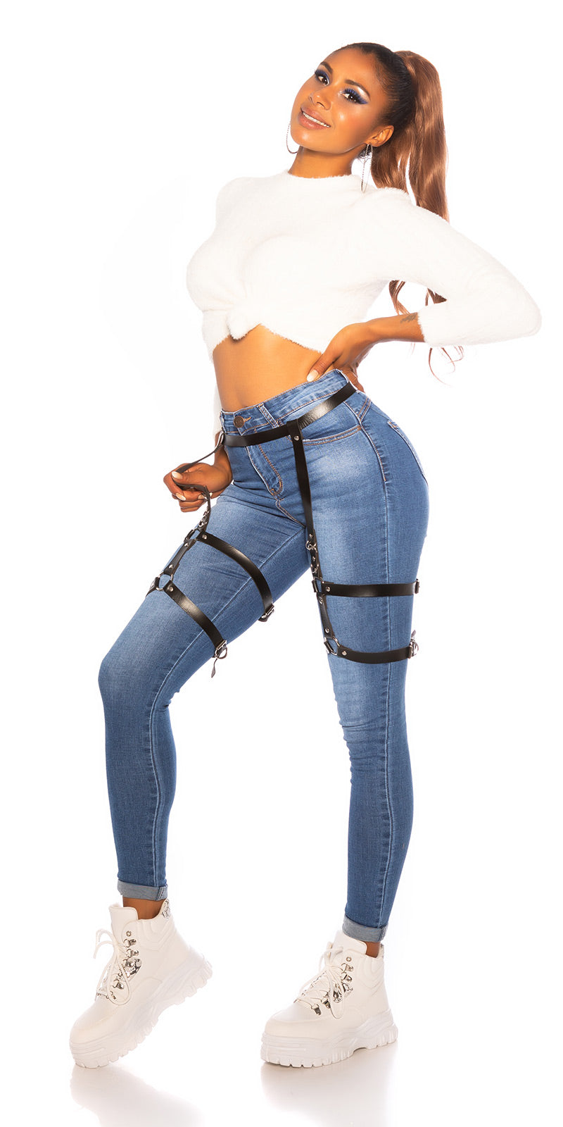 Seksowne jeansy skinny push-up