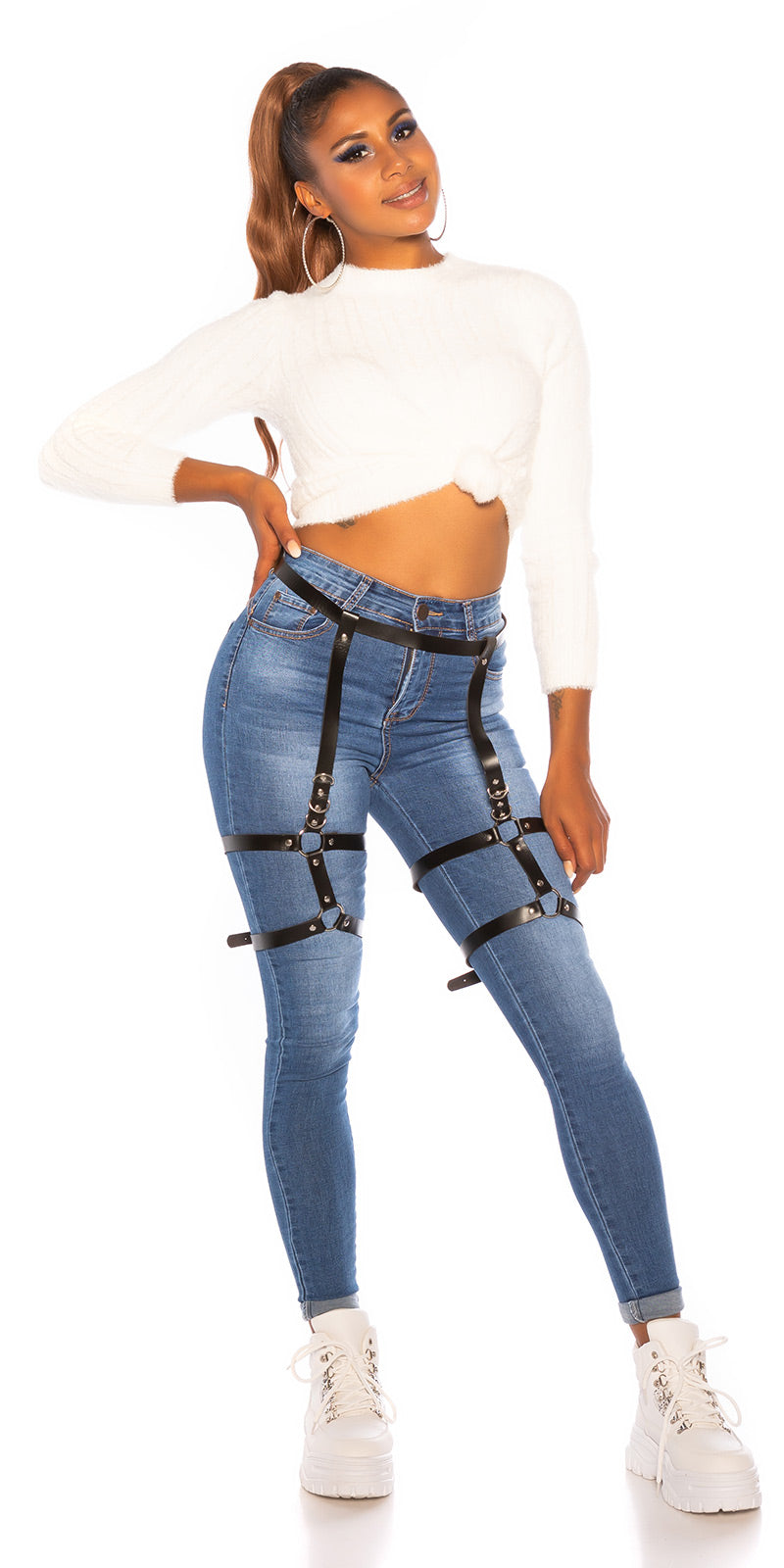 Seksowne jeansy skinny push-up