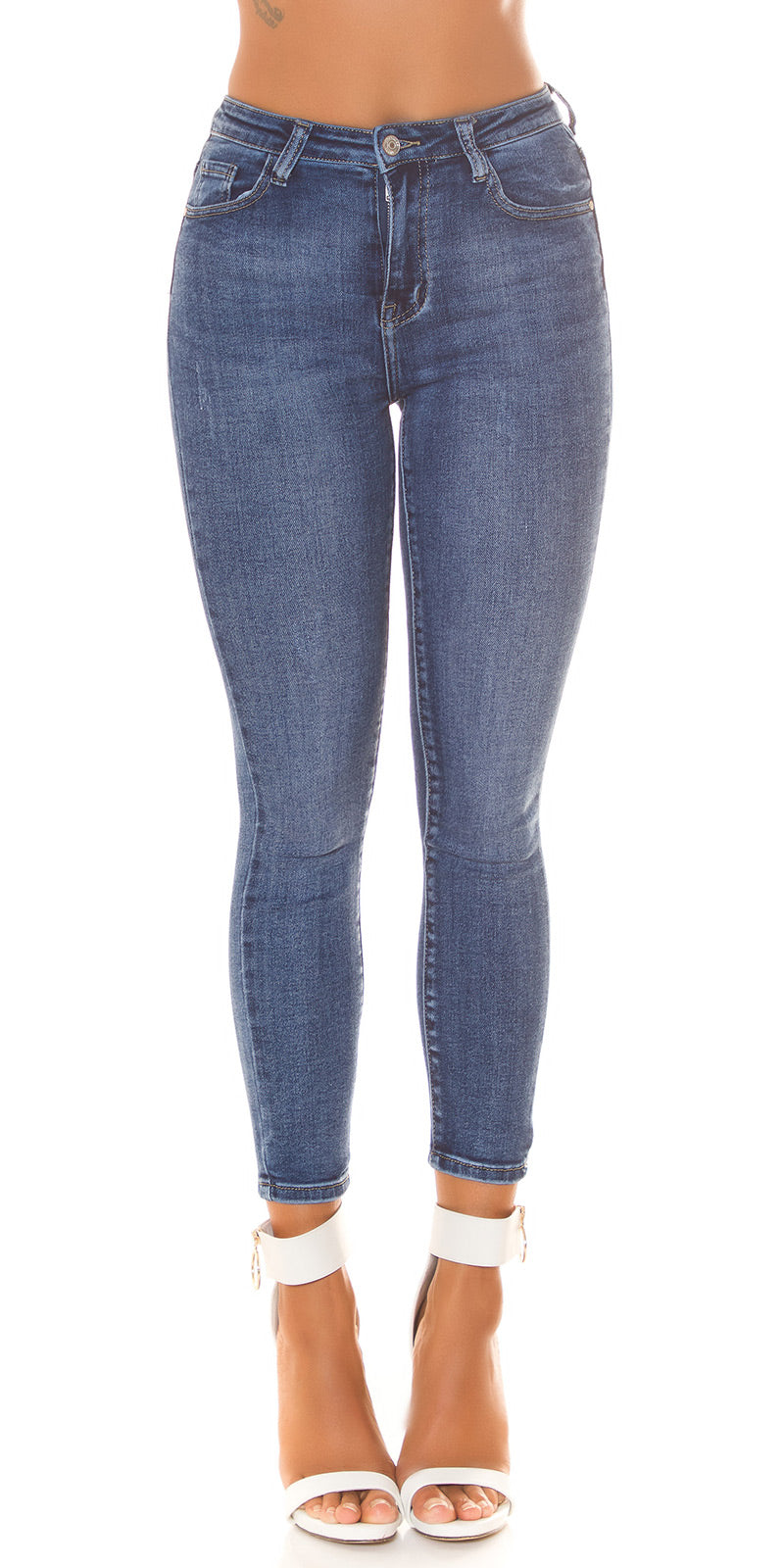 Super rozciągliwe jeansy skinny z wysokim stanem