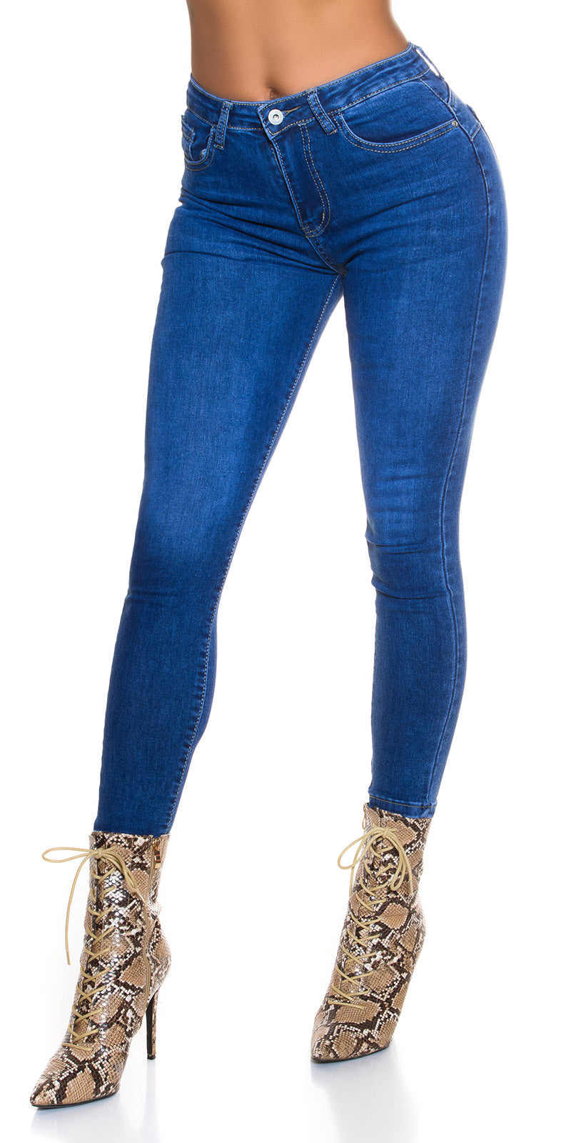 Seksowne jeansy skinny z wysokim stanem