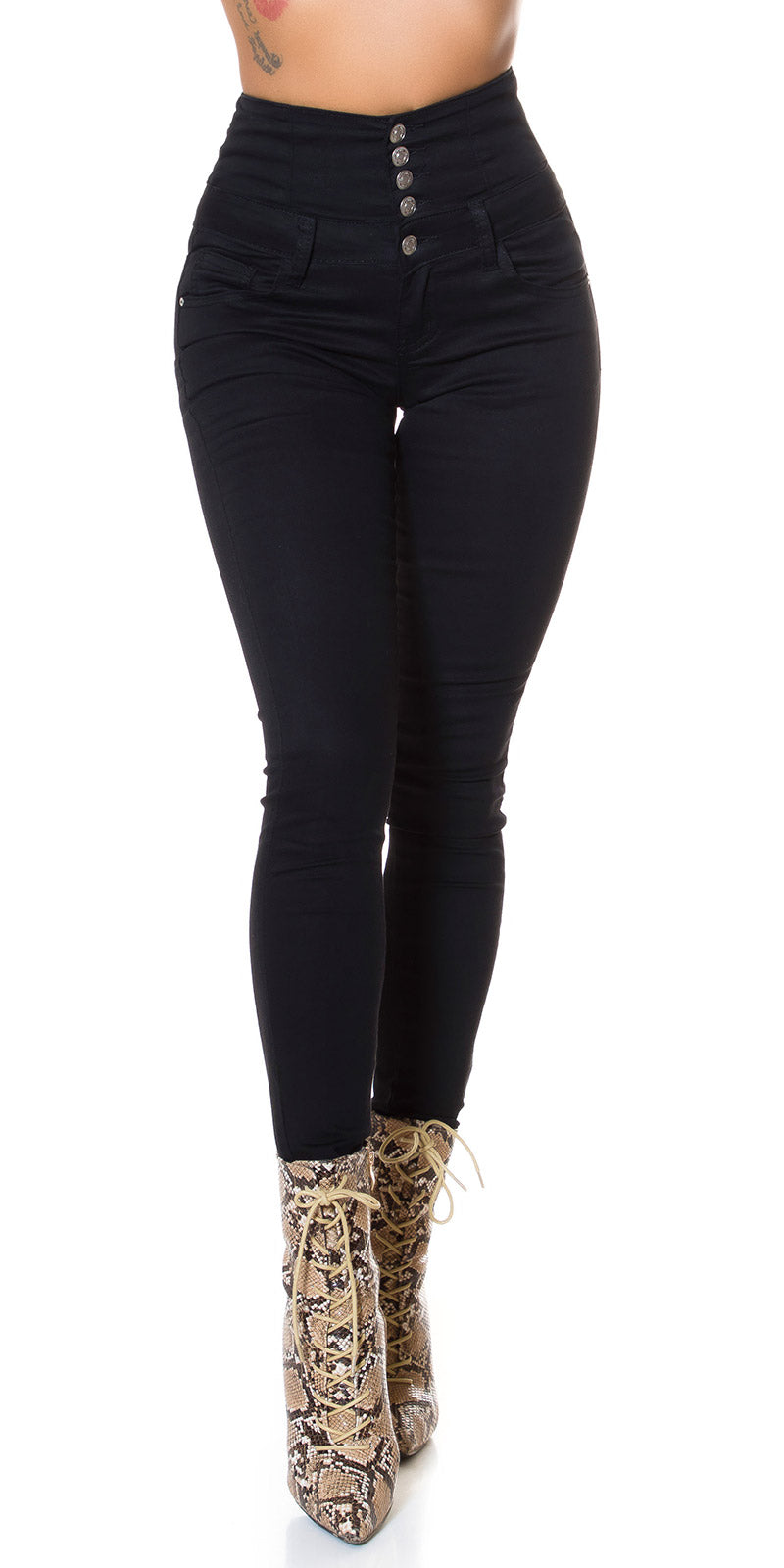Seksowne jeansy skinny z wysokim stanem