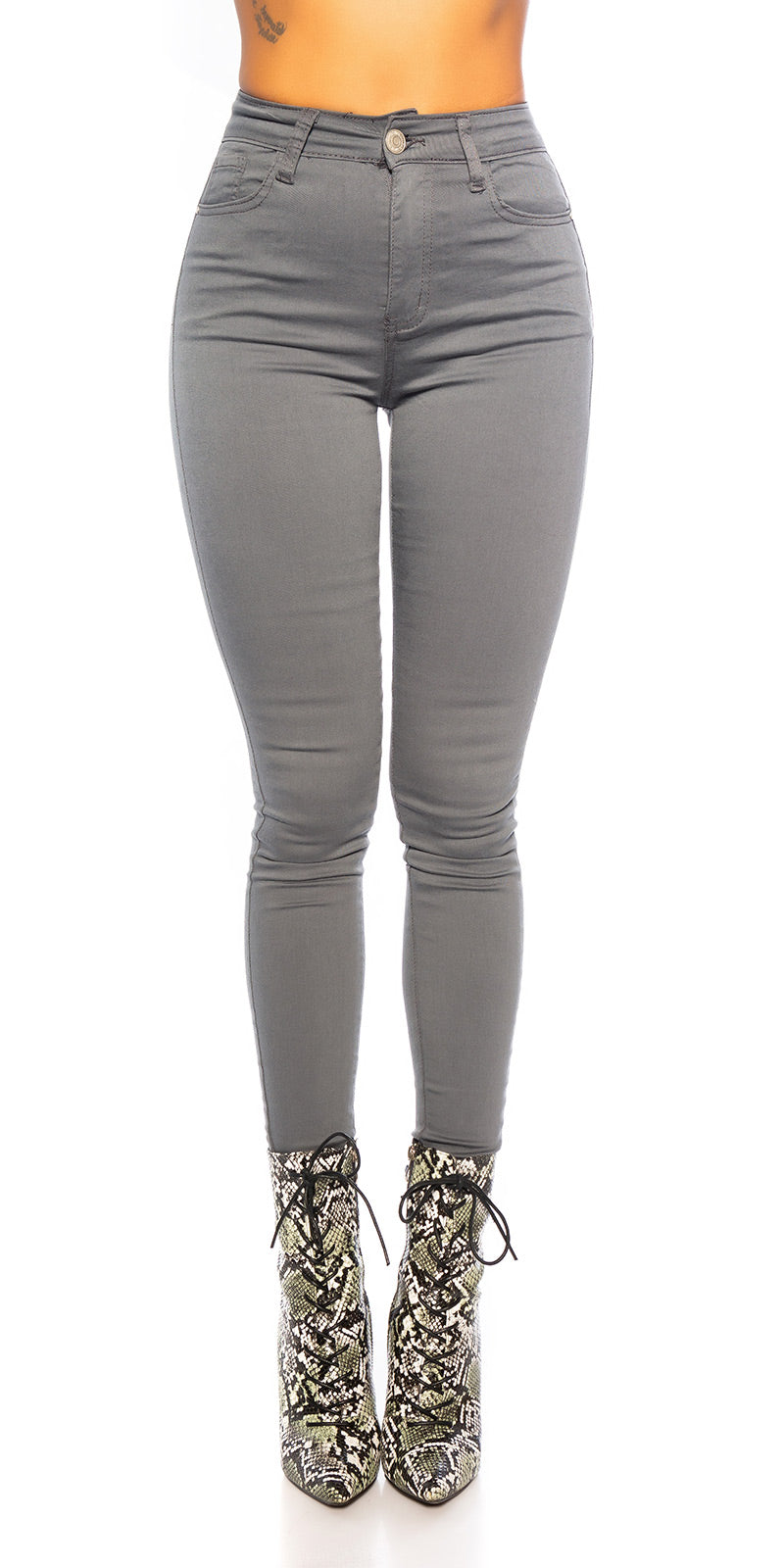 Seksowne jeansy skinny z wysokim stanem