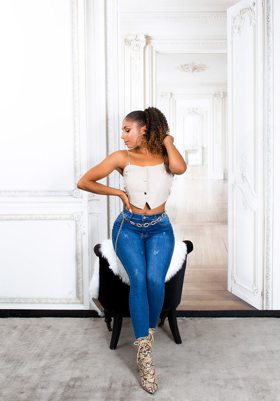 Seksowne klasyczne jeansy skinny