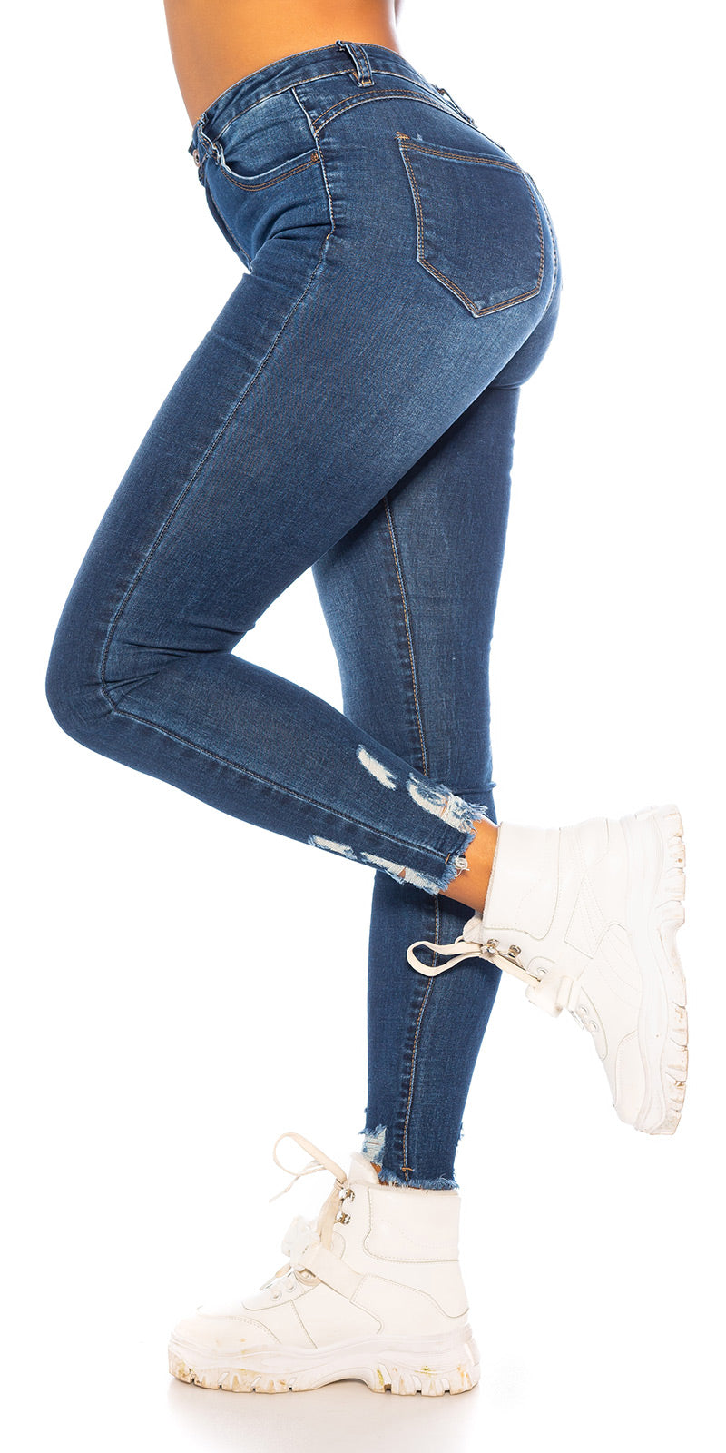 Seksowne jeansy skinny z wysokim stanem