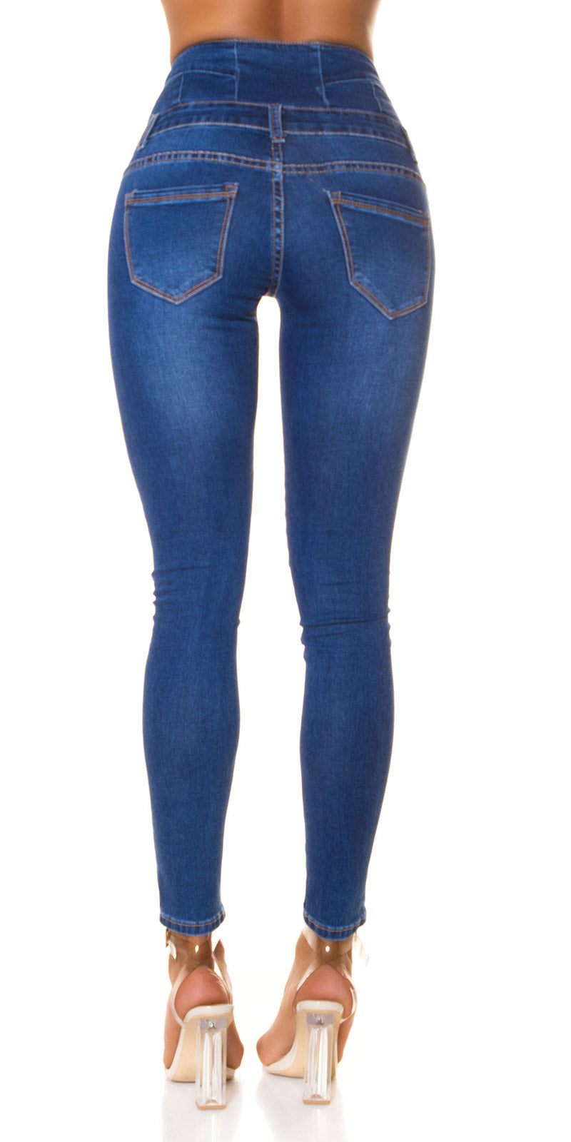 Seksowne jeansy skinny z 5 guzikami