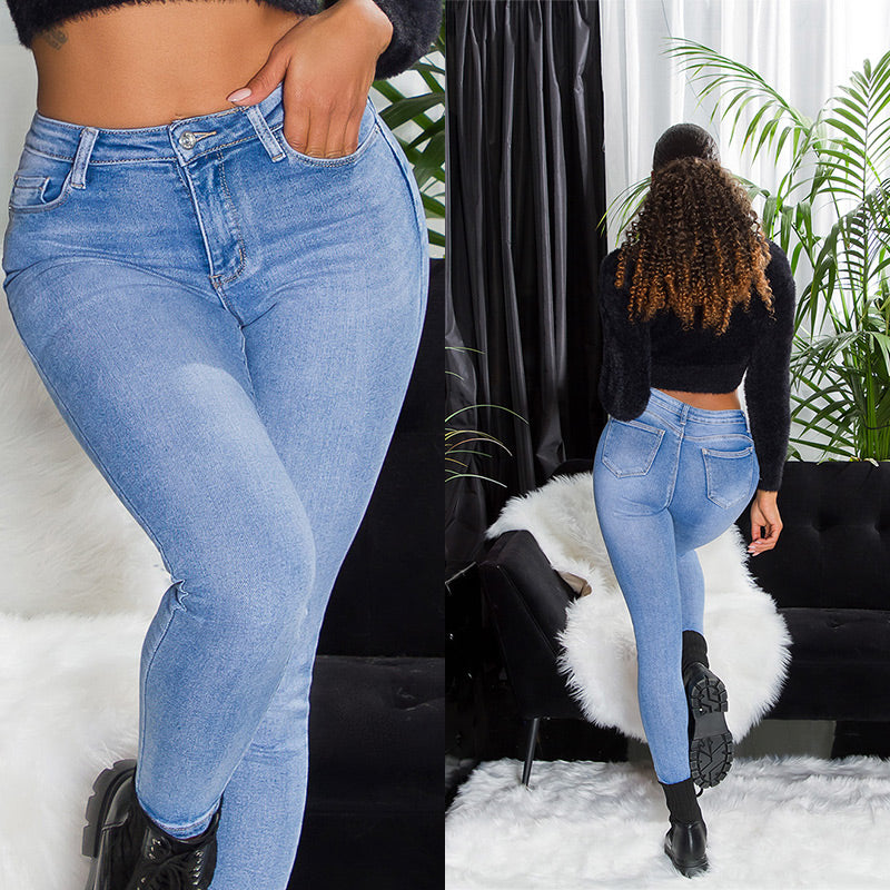 Seksowne jeansy push up z wysokim stanem