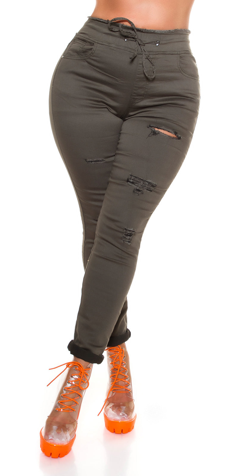 Curvy Girls! Seksowne jeansy Slim Fit Fashion