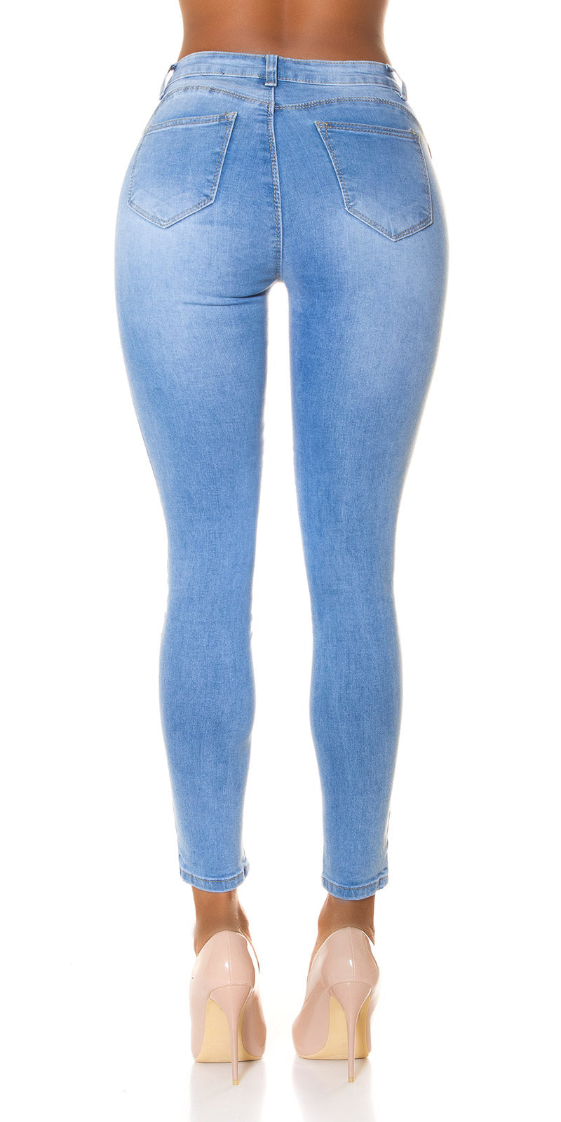 Modne jeansy skinny z podstawowym stanem push up