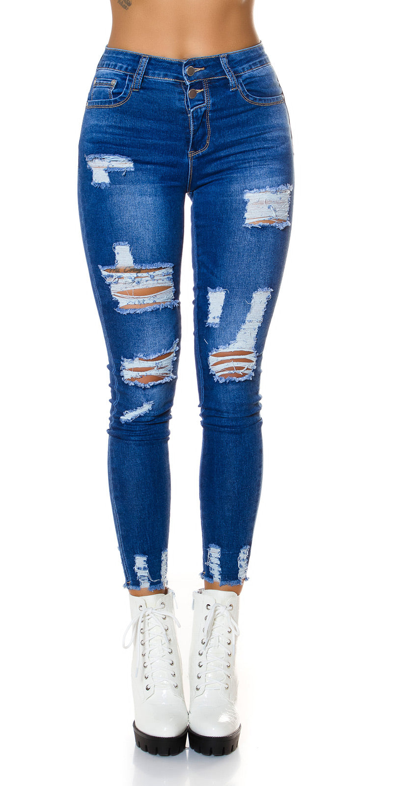 Seksowne jeansy skinny z wysokim stanem