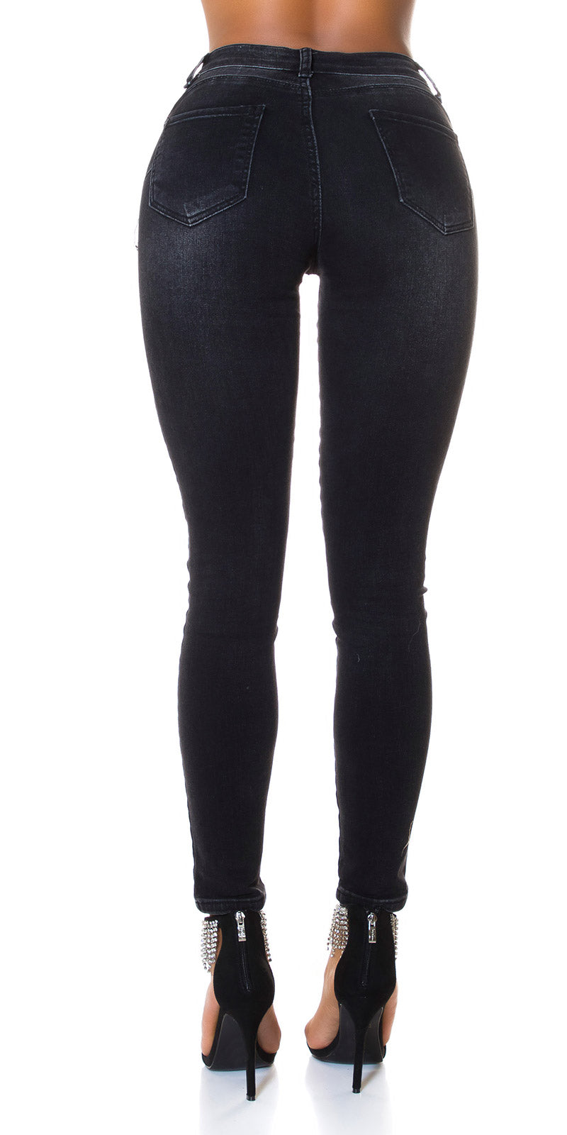 Seksowne jeansy Skinny Jeans push up z ciemnego denimu
