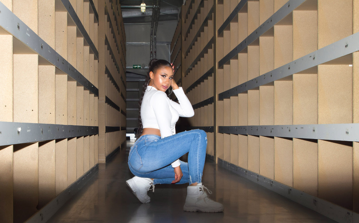 Seksowne jeansy skinny z wysokim stanem "Love Yourself"