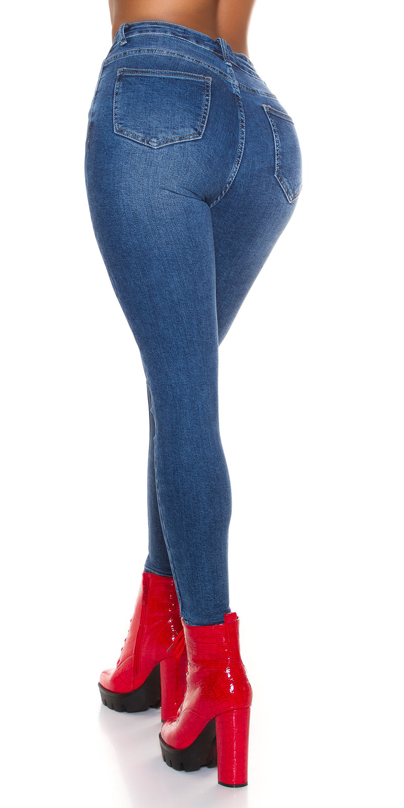 Seksowne dżinsy skinny z wysokim stanem