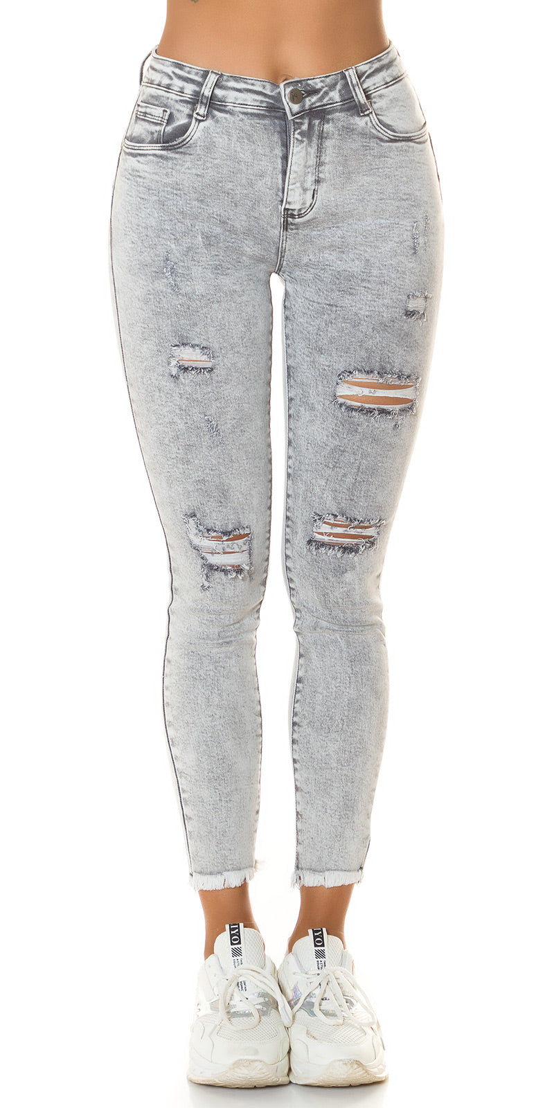 Seksowne jeansy Skinny Jeans w stylu acid wash