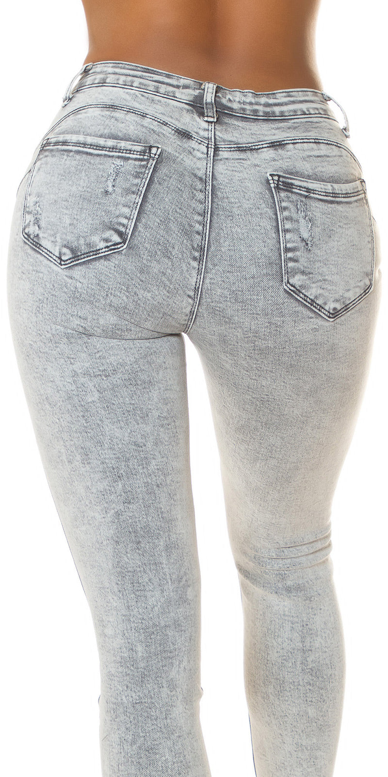Seksowne jeansy Skinny Jeans w stylu acid wash