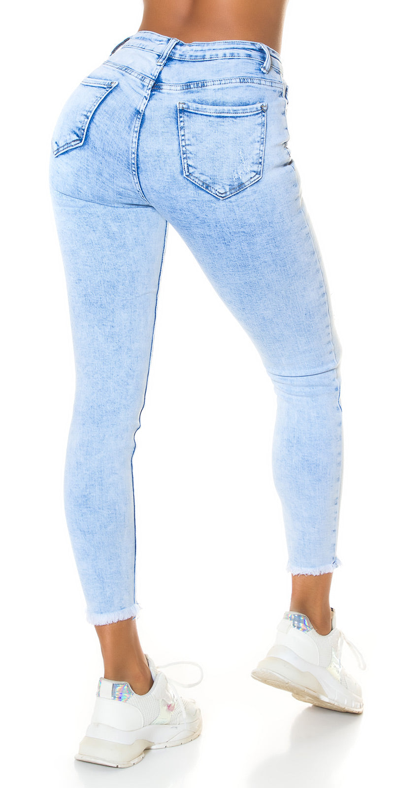 Seksowne jeansy Skinny Jeans w stylu acid wash