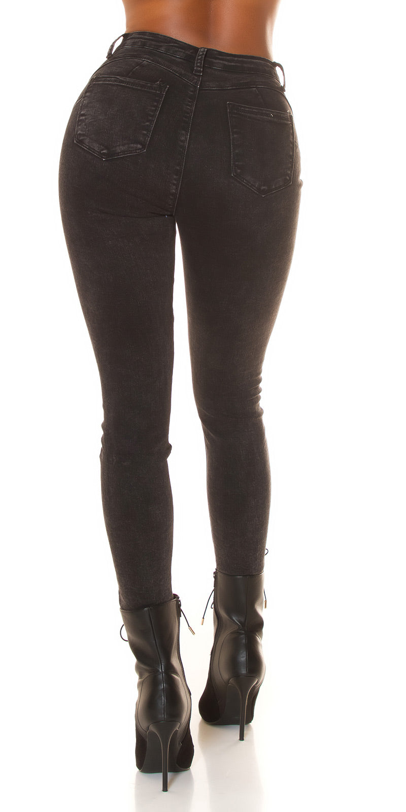 Seksowne jeansy skinny z wysokim stanem i efektem push-up