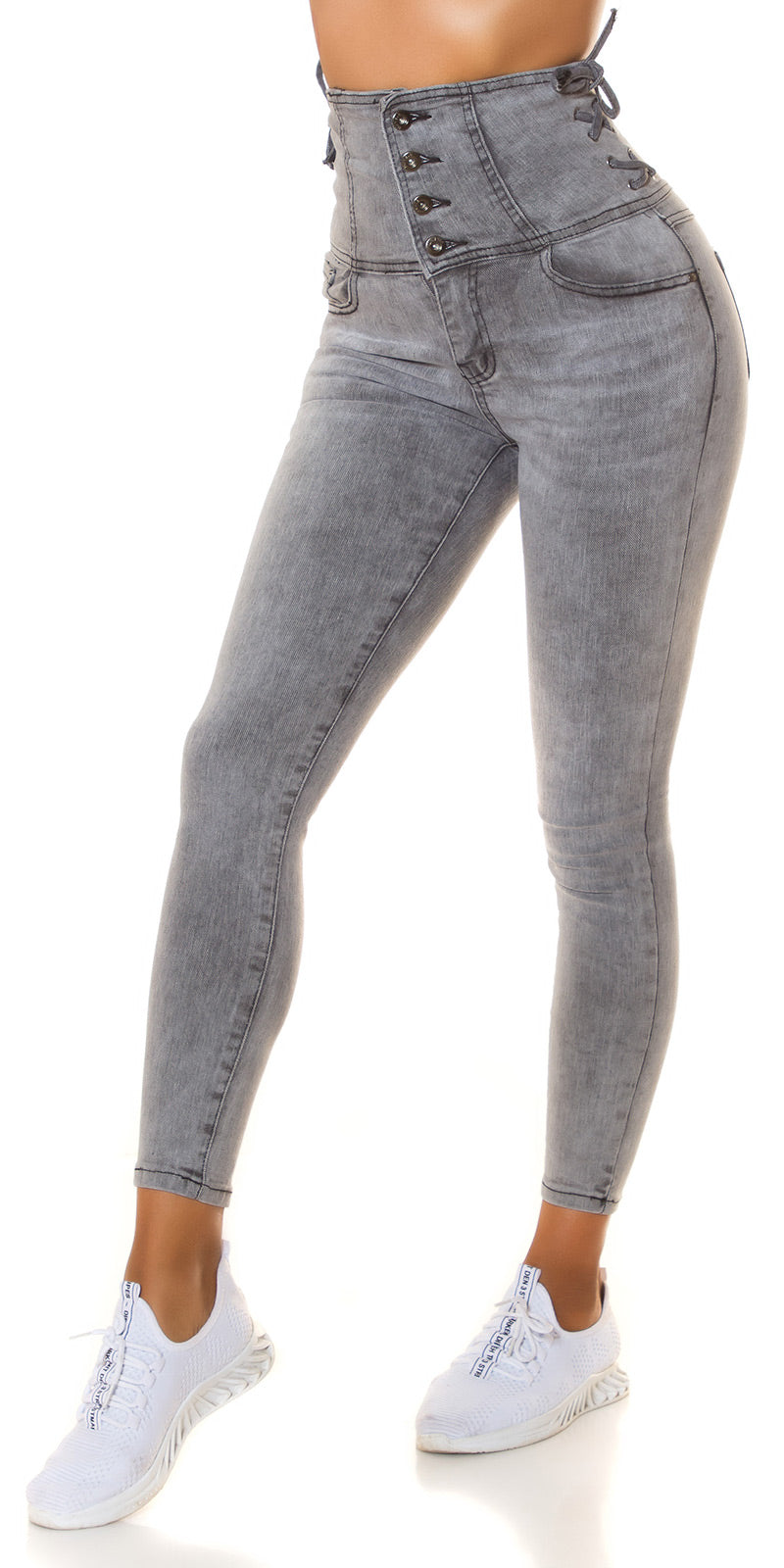 Soo Sexy! Dżinsy Skinny z wysokim stanem i sznurowaniem