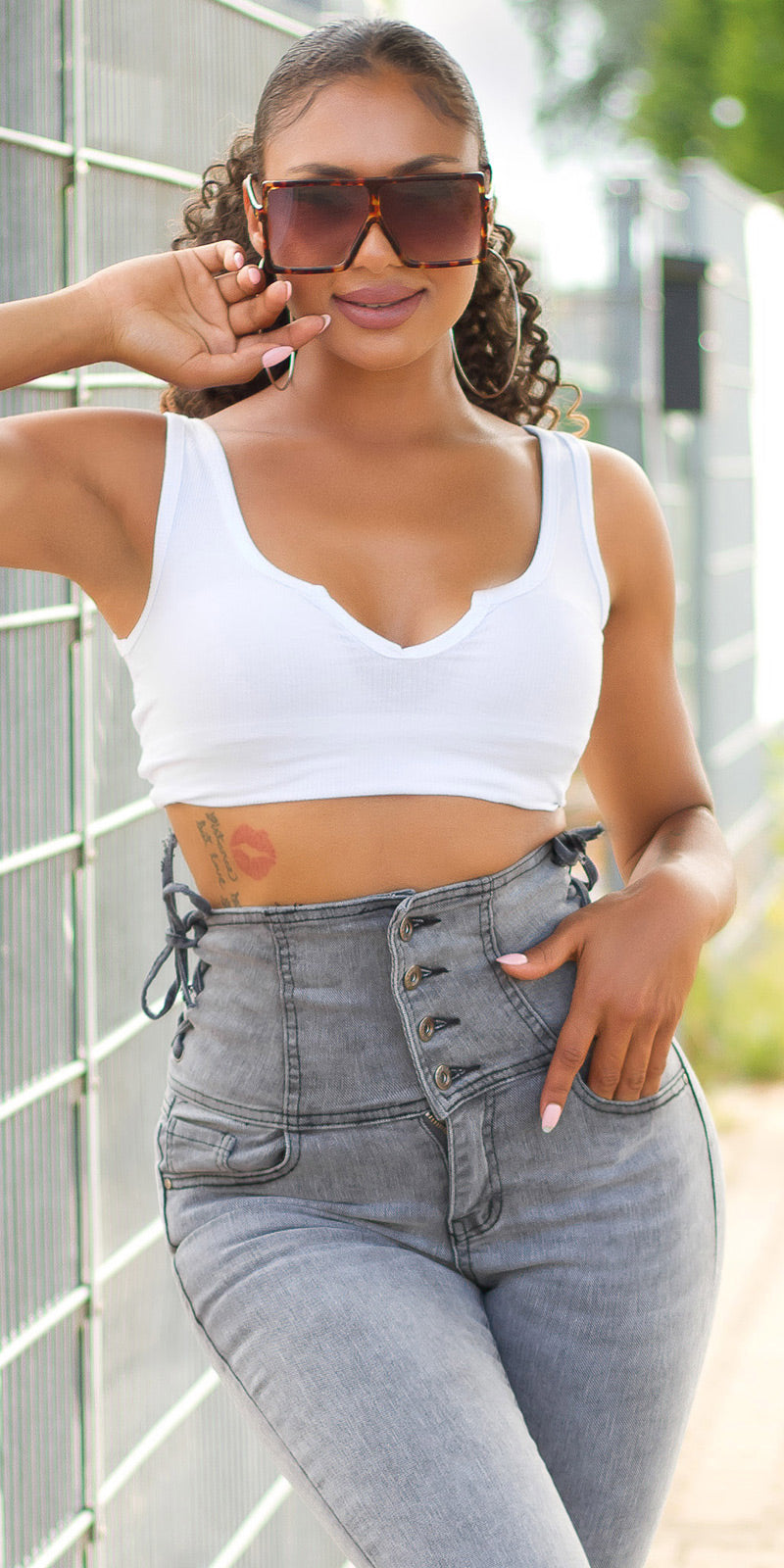 Soo Sexy! Dżinsy Skinny z wysokim stanem i sznurowaniem