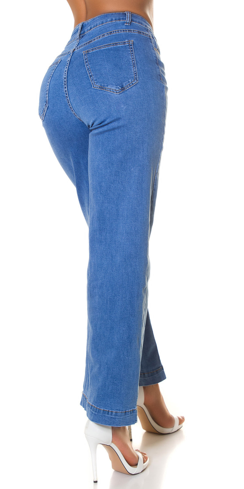 Seksowne jeansy z szeroką nogawką i wysokim stanem Musthave Basic Jeans
