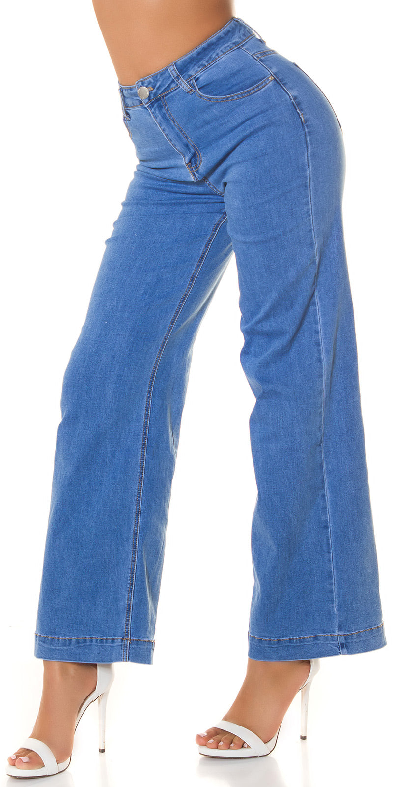 Seksowne jeansy z szeroką nogawką i wysokim stanem Musthave Basic Jeans