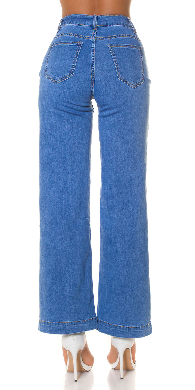 Seksowne jeansy z szeroką nogawką i wysokim stanem Musthave Basic Jeans