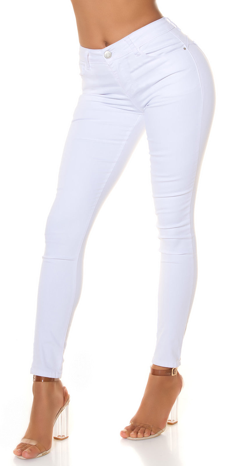 Sexy Musthave białe jeansy z wysokim stanem push up