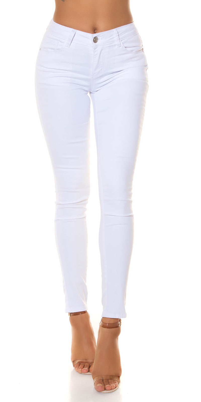 Sexy Musthave białe jeansy z wysokim stanem push up