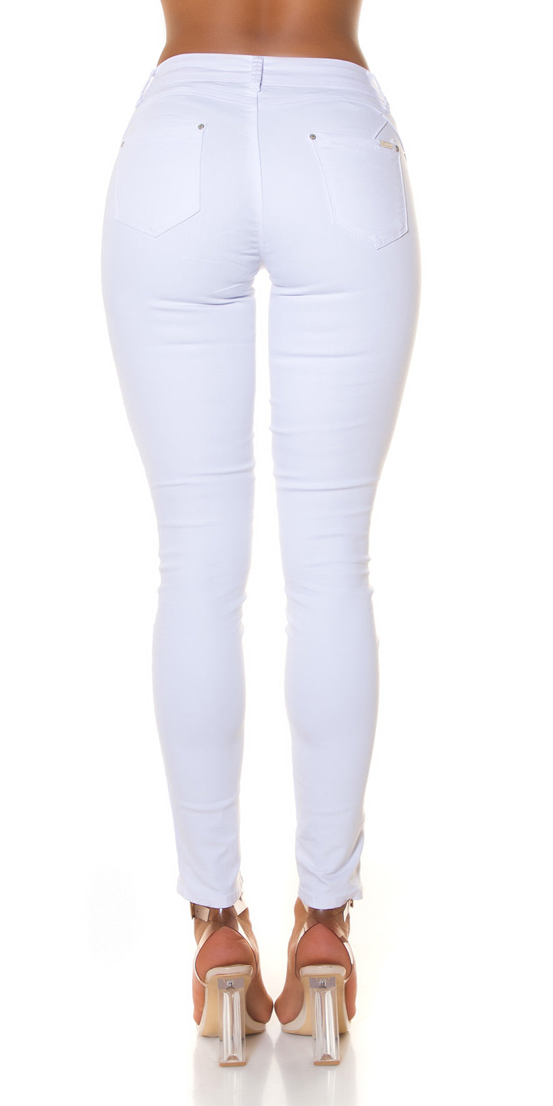 Sexy Musthave białe jeansy z wysokim stanem push up