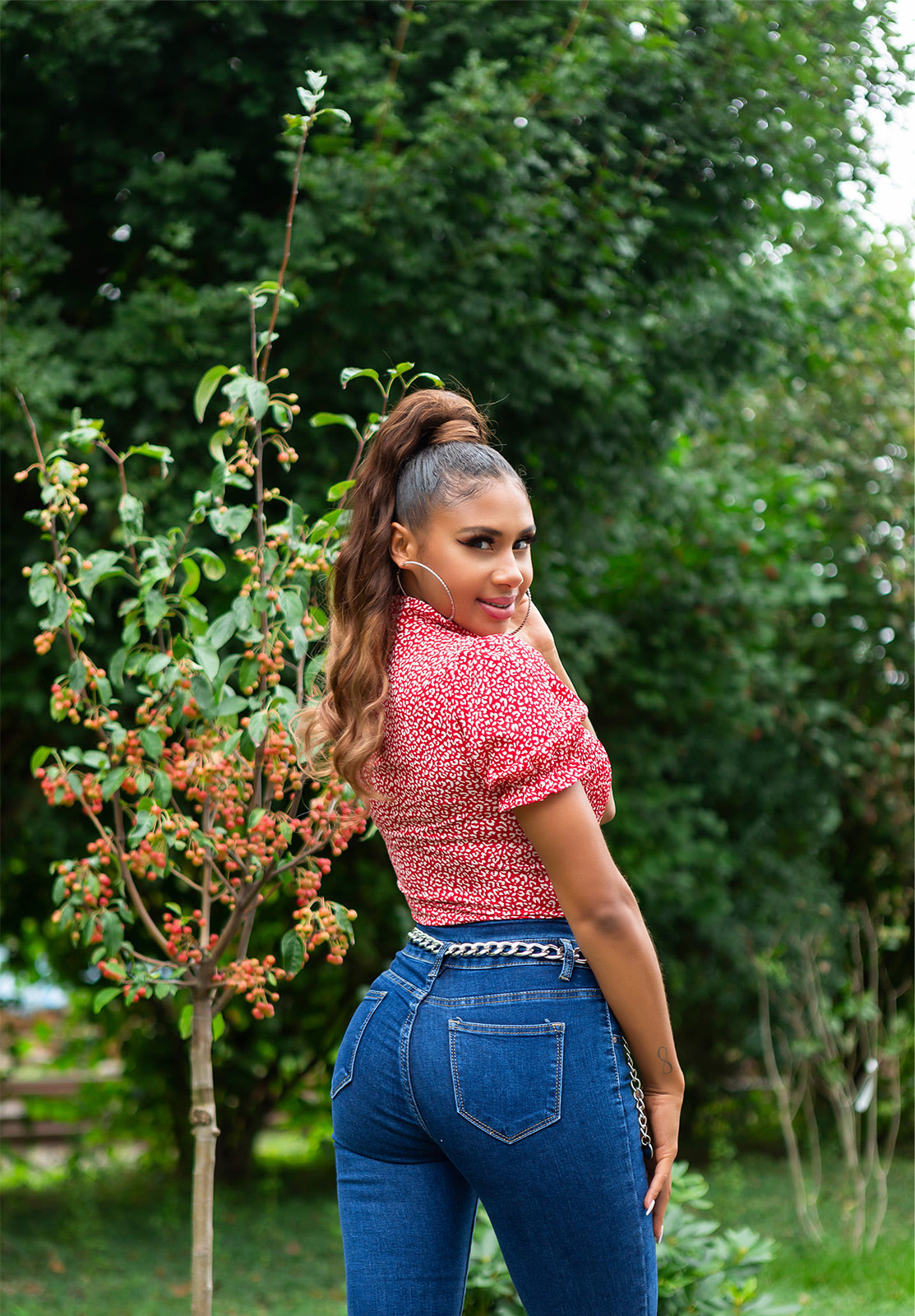 Seksowne jeansy skinny z wysoką talią