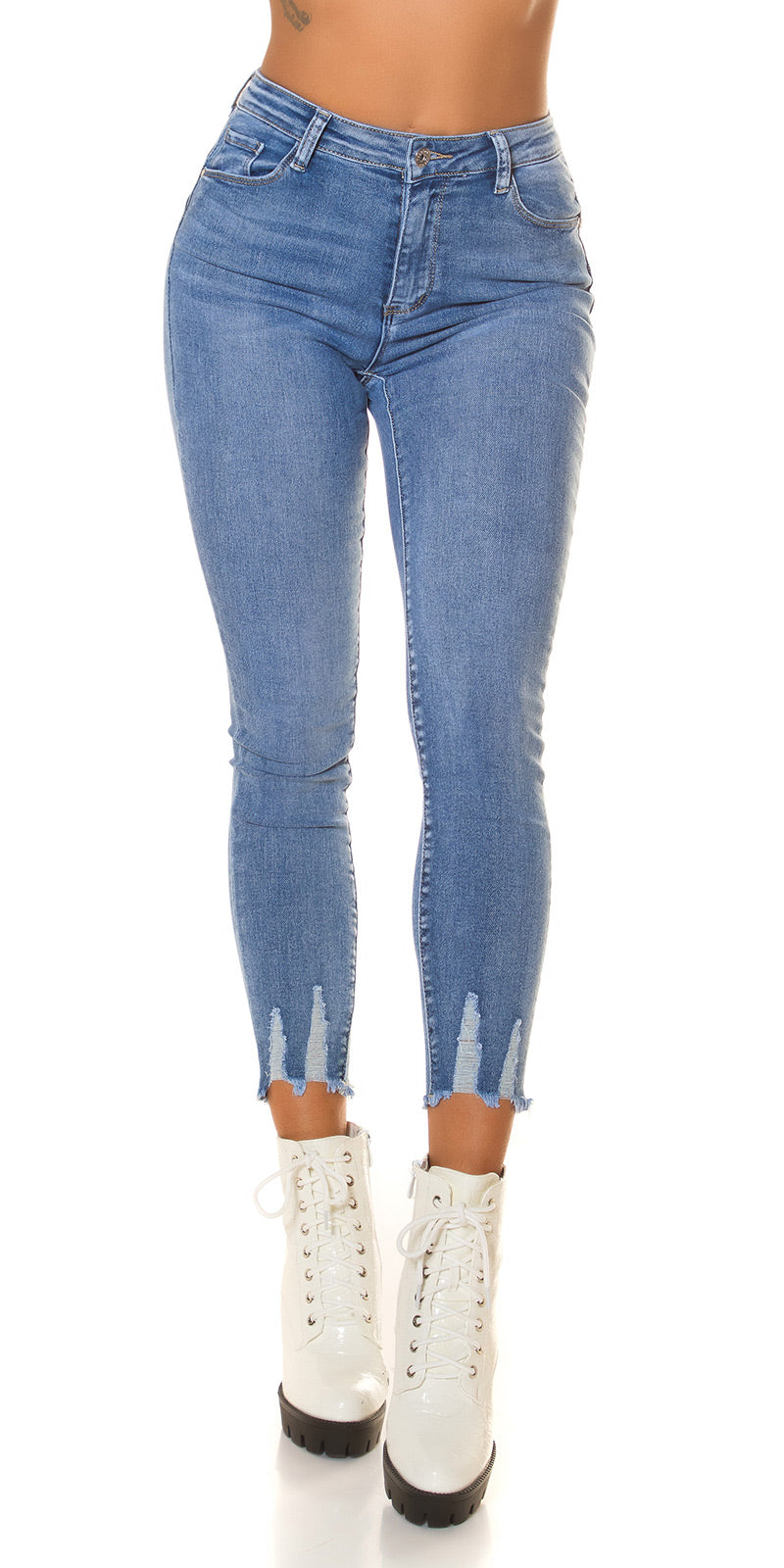 Seksowne jeansy skinny z wysokim stanem