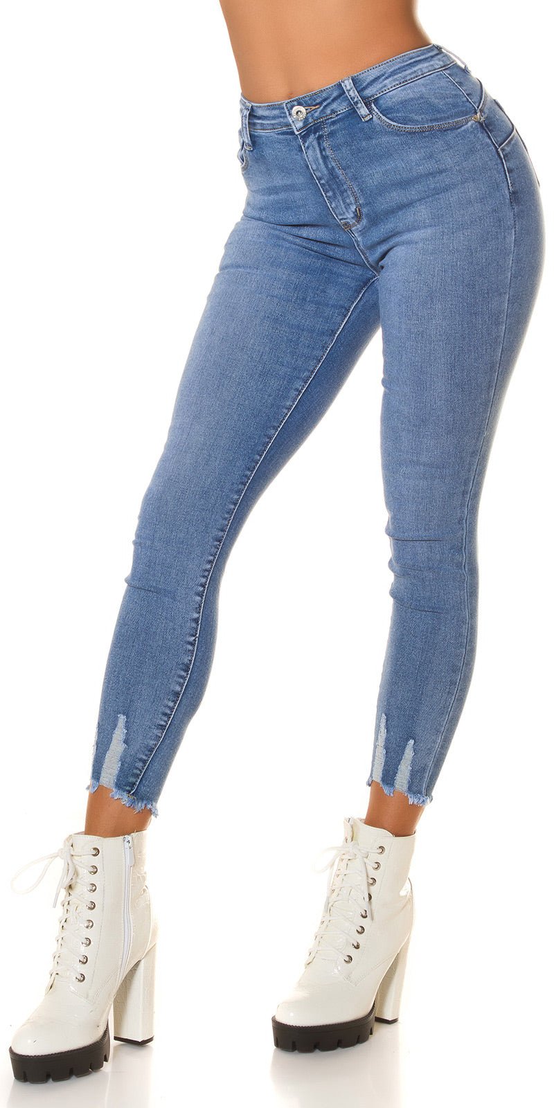 Seksowne jeansy skinny z wysokim stanem