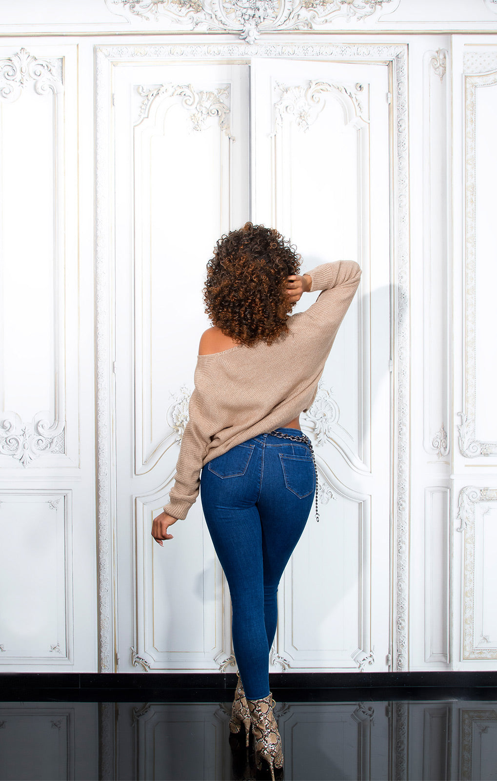 Seksowne jeansy skinny push-up