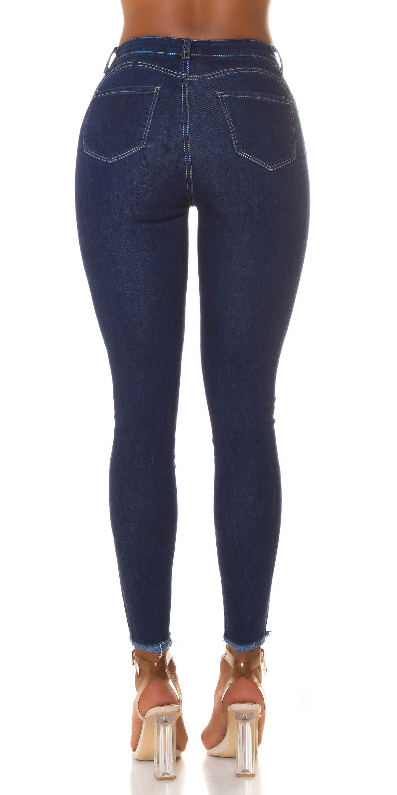 Seksowne jeansy push up z ciemnego denimu