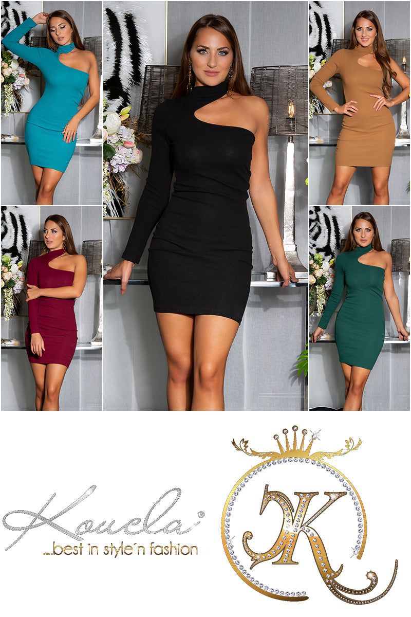 Seksowna sukienka bodycon na jedno ramię