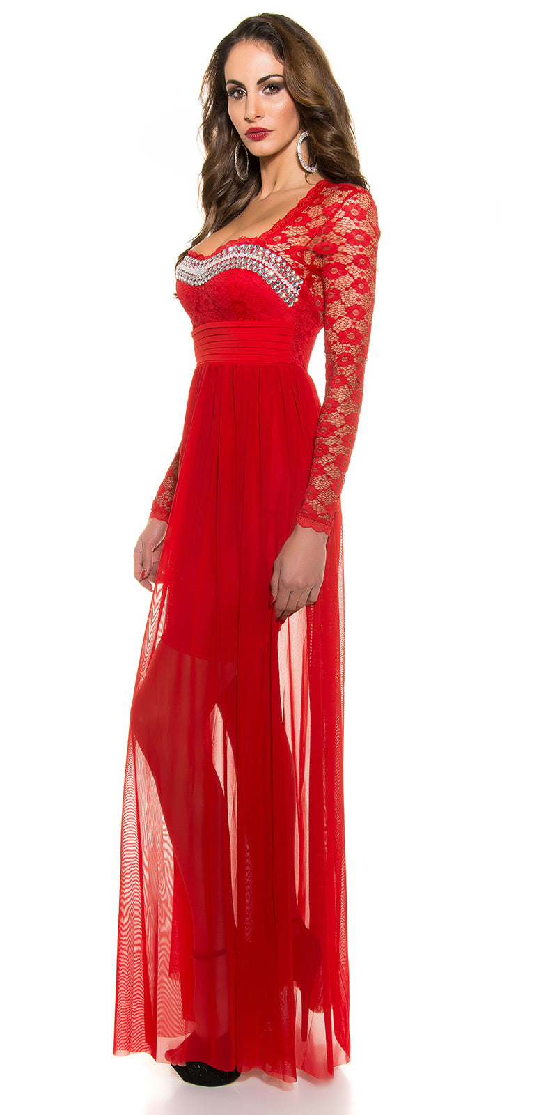 Red-Carpet-LookSeksowna sukienka wieczorowa z koronką