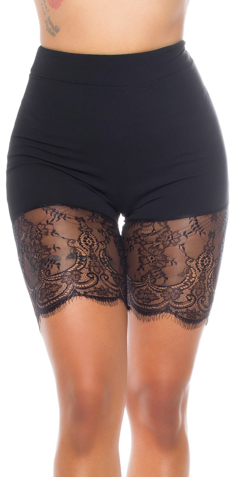 Seksowne szorty w stylu Dessous z koronką