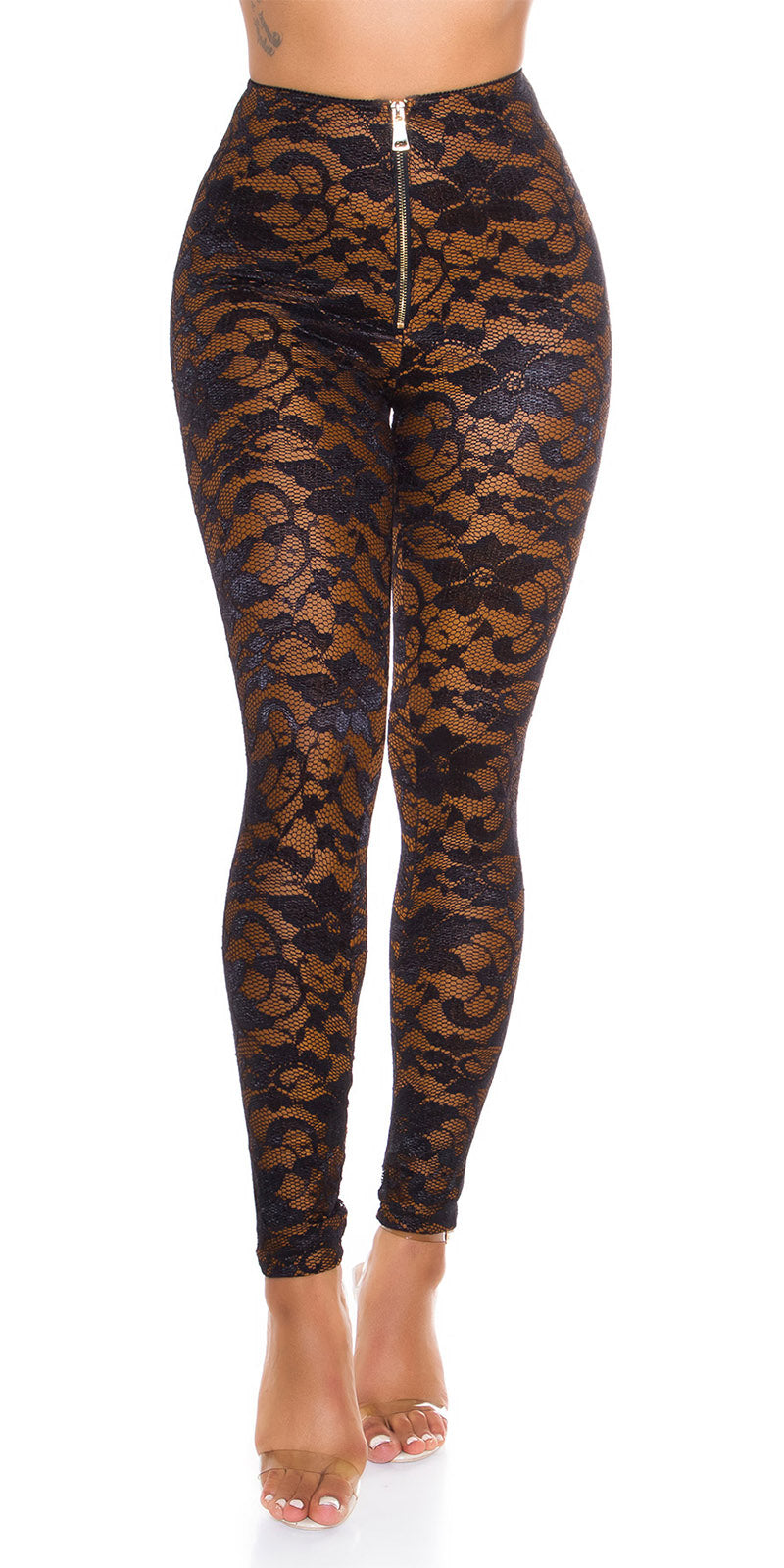 Seksowne legginsy z koronką