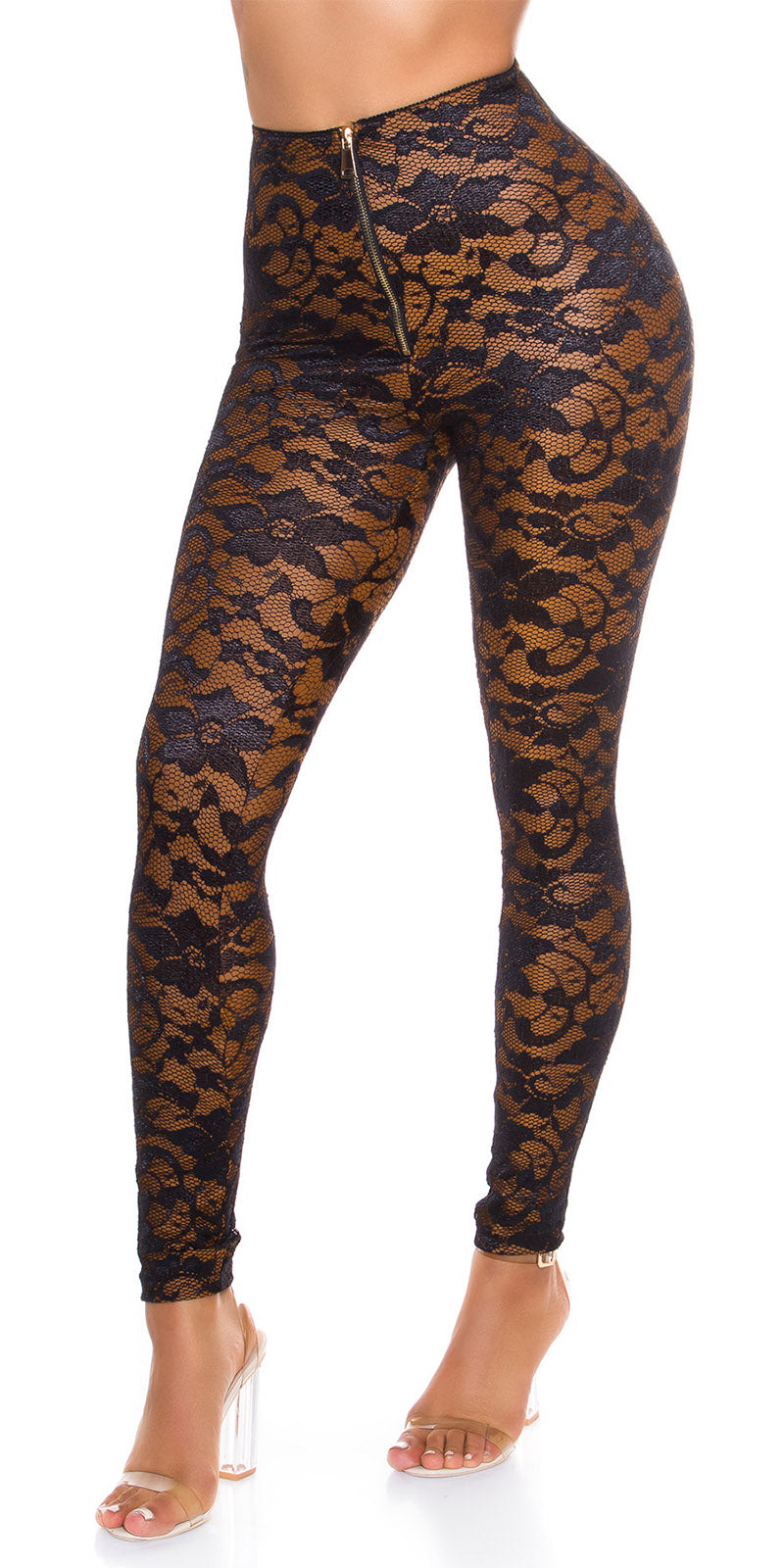 Seksowne legginsy z koronką