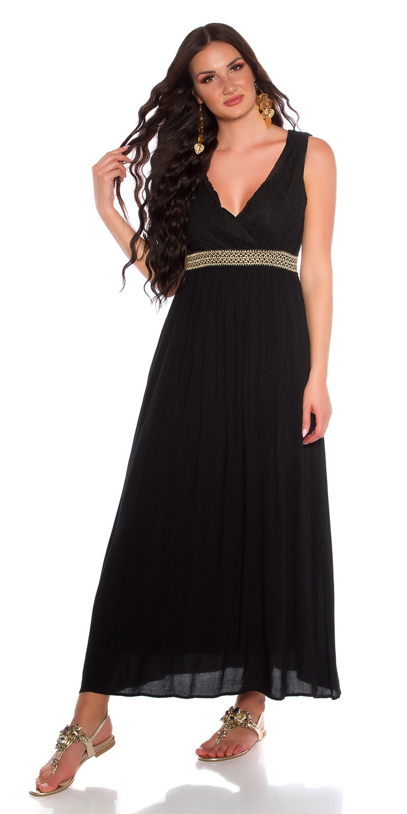 Seksowna sukienka Goddes Maxidress z koronką
